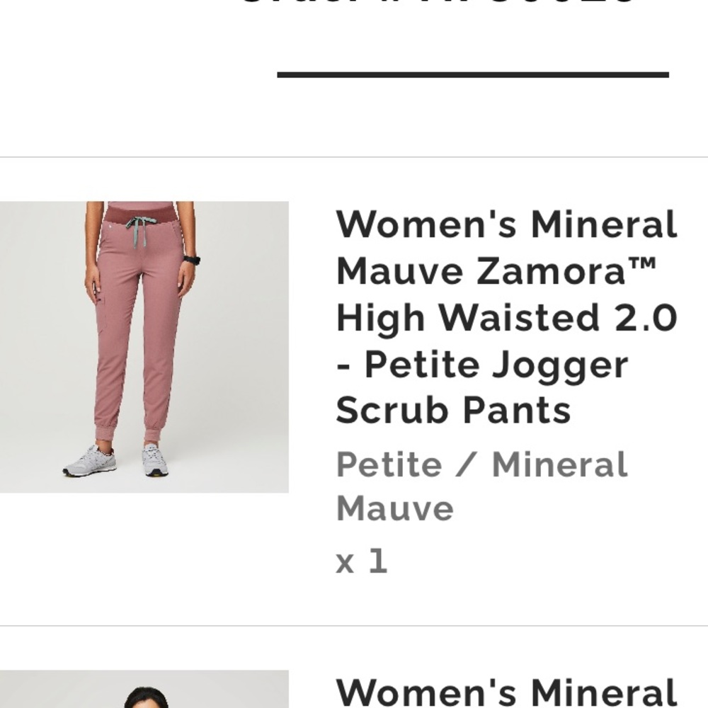 COPY - Figs XLP mineral mauve high waisted Zamora jogger
